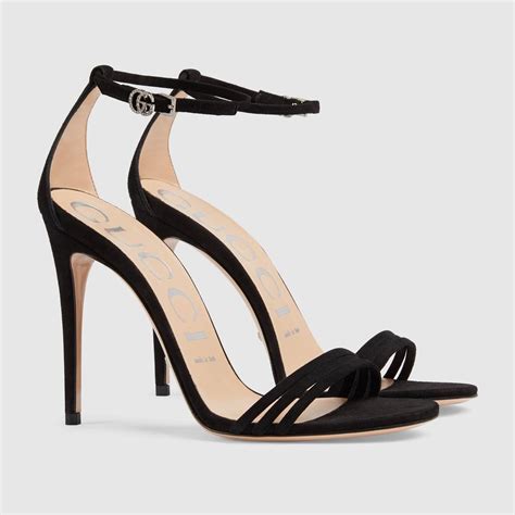 gucci black suede strappy heels|gucci sandals high heel.